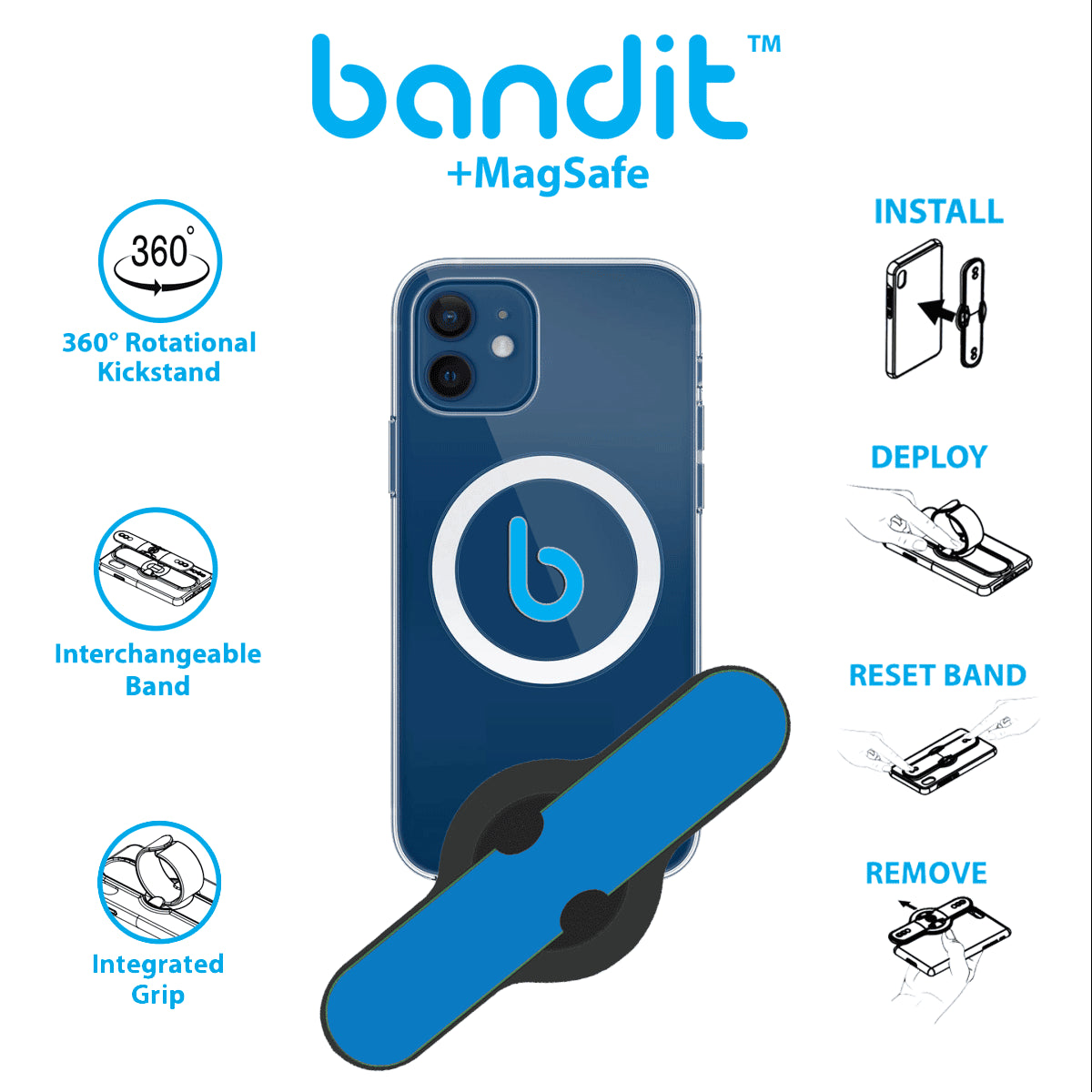 Bandit - Cell Phone Case Grip Black – Bandit Phone Grip